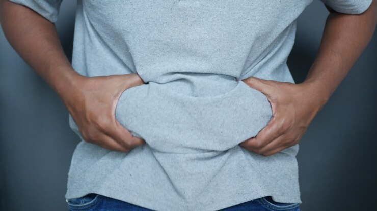 Man with a large belly