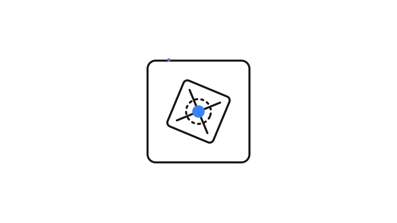 Animated Computer Processor Chip Icon Rotating and Transforming
