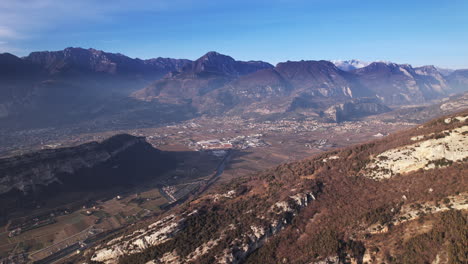 aerial view of mountain range near garda lake, italy