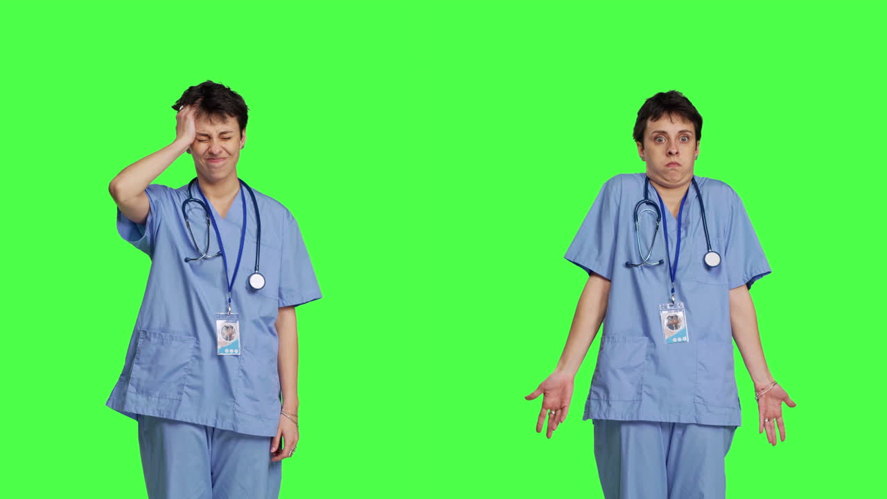 두통을 고 혼란스러운 상징을 하는 의료 보좌관