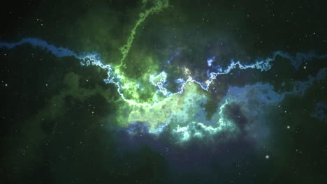 electric green and blue abstract fractal universe space looping background