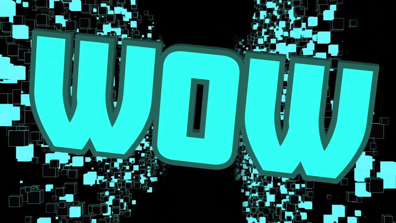 연결 네트워크와 함께 와우 텍스트의 애니메이션