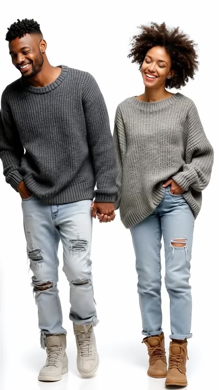A man and woman holding hands while walking together