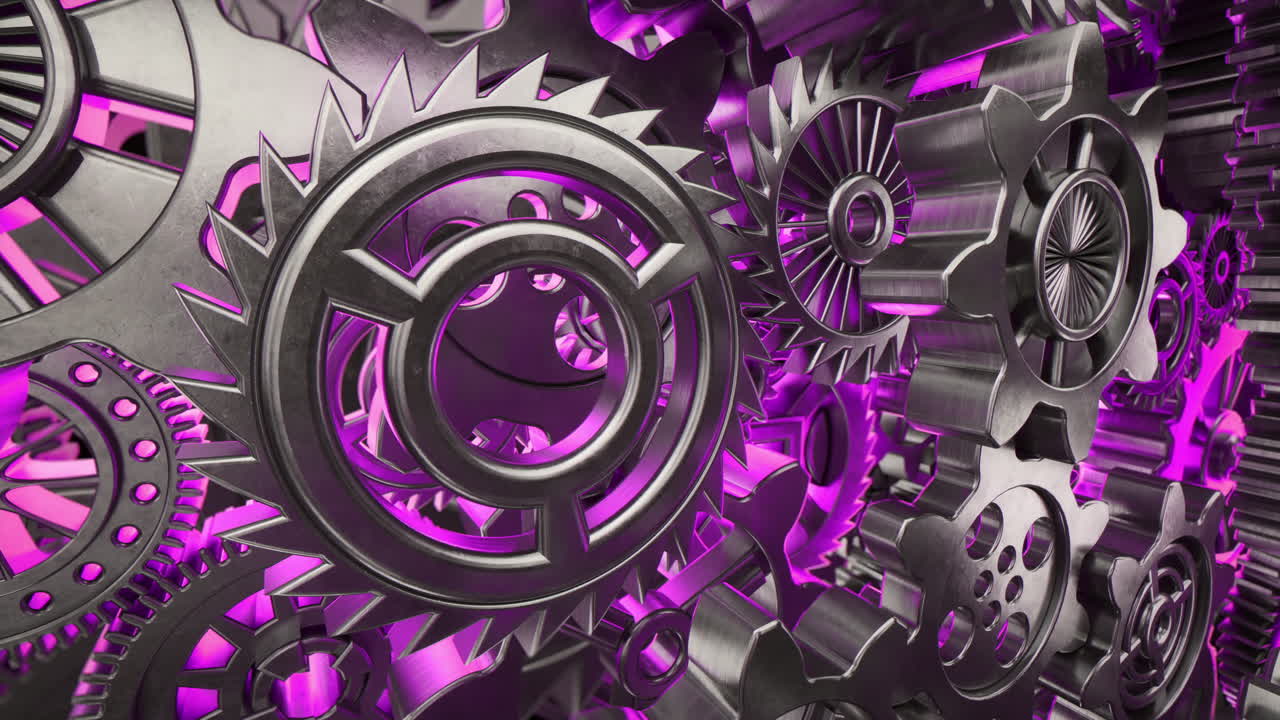 Loop di ingranaggi viola astratti