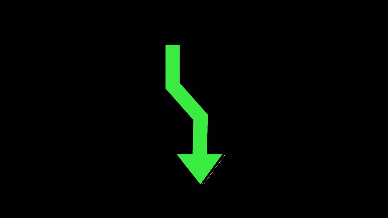 Animated Green Arrow Pointing Down on Black Background
