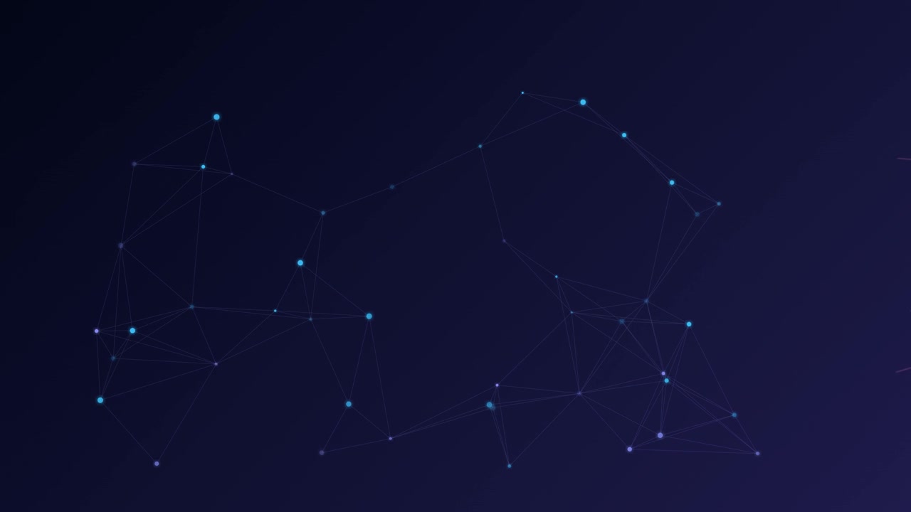 Abstract Digital Network Connection with Moving Light Lines