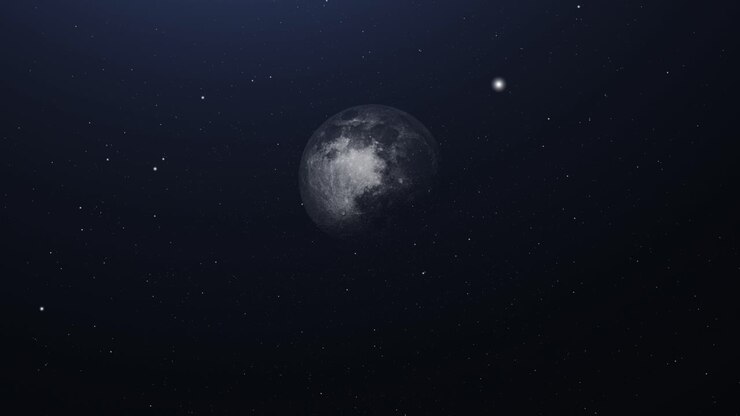 a lua se move na escuridão do espaço