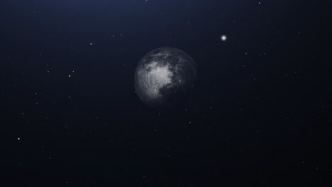 La-Luna-Se-Mueve-En-La-Oscuridad-Del-Espacio