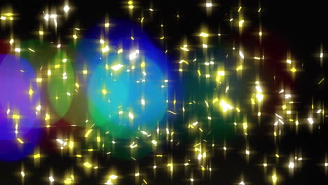 animación de luces brillantes y puntos de luz sobre fondo negro