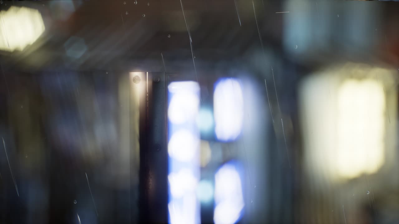 비가 오는 밤 의 도시 풍경