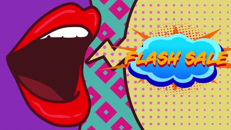 mouth with comic bubble flash sale