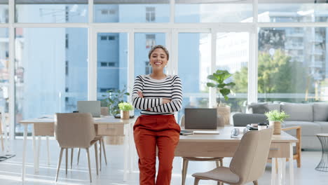 Face,-business-and-woman-with-arms-crossed