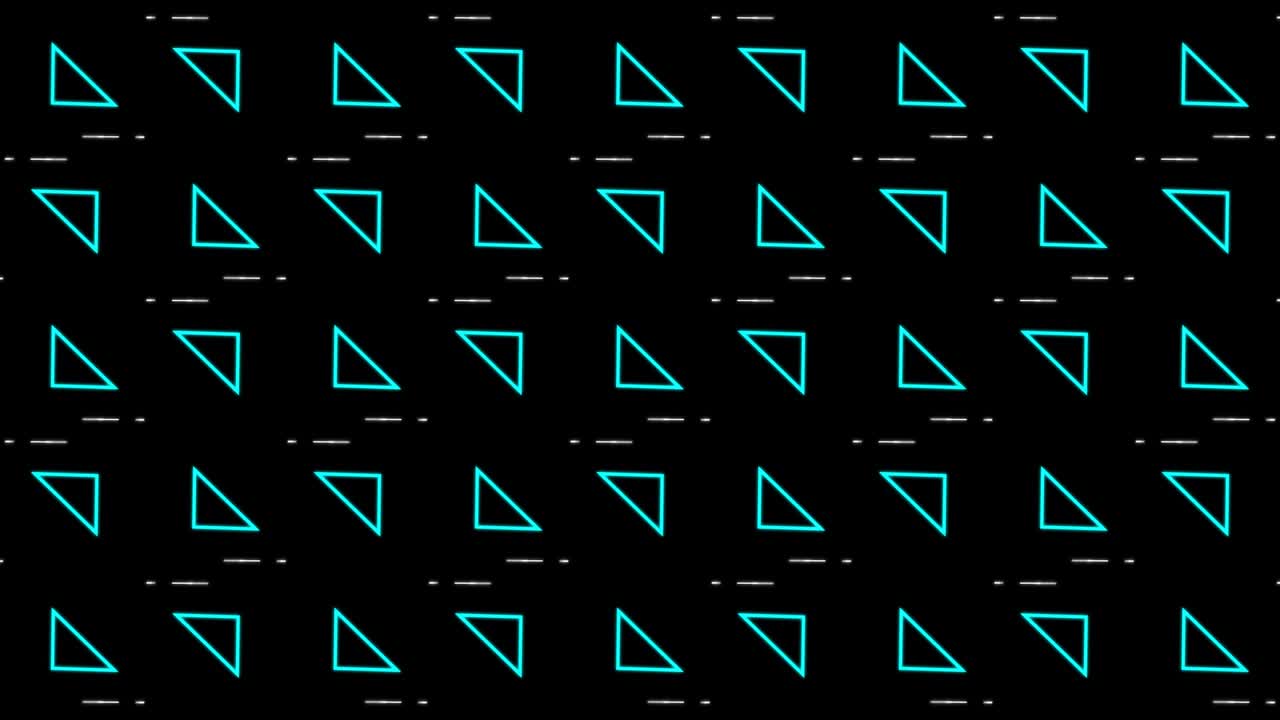 fondo de movimiento sin costuras de triángulo de neón azul