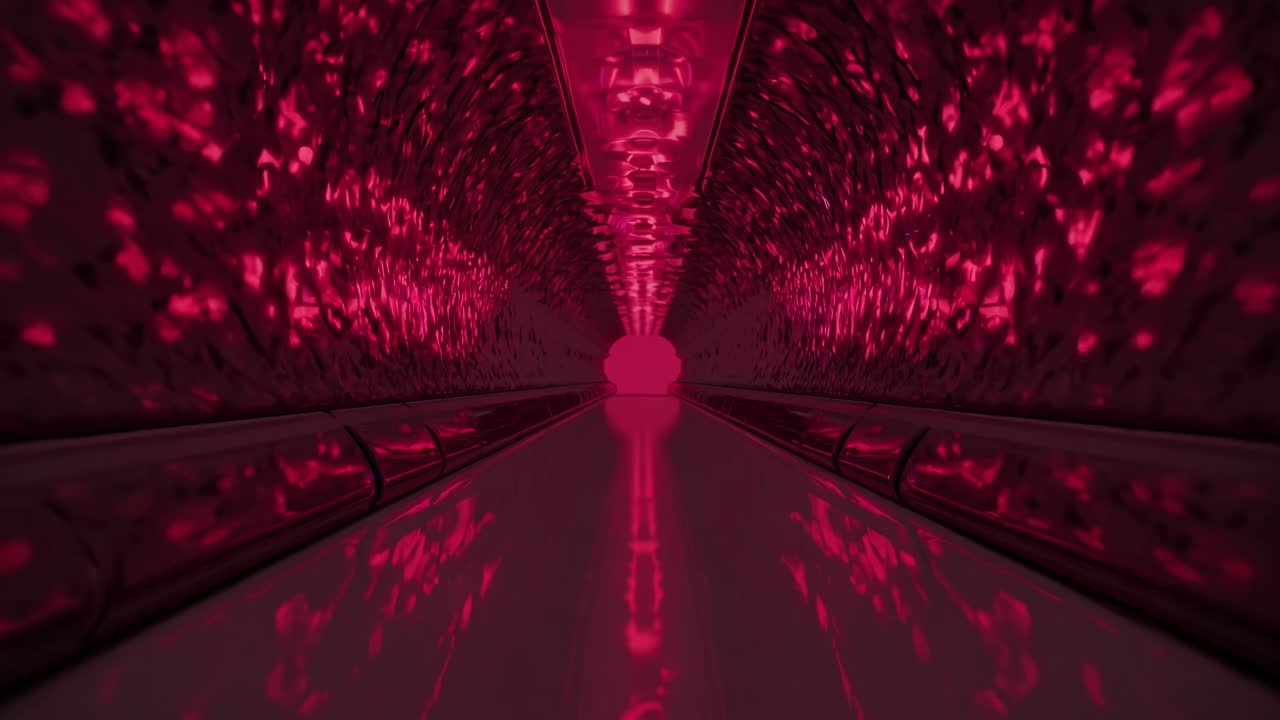 Illuminated Red Tunnel