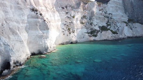 aerial view of plakaki beach coastline cliff in zakynthos zante, greece