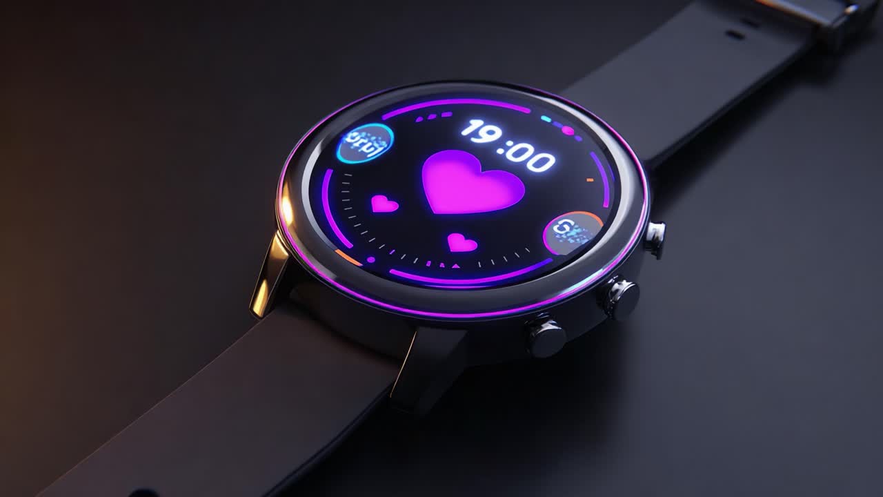 A Modern Smartwatch Displaying Heart Rate and Time Features in Vibrant Colors, Highlighting the Fusion of Technology and Fitness in Everyday Life for Health Monitoring