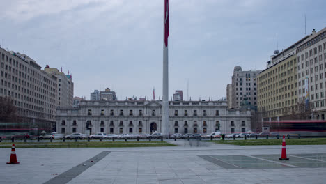 Die-Währung-Santiago-De-Chile-Zeitraffer-Präsidentenpalast