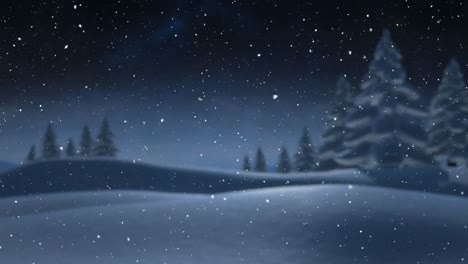 Videokomposition-Mit-Schnee-über-Der-Winterlandschaft