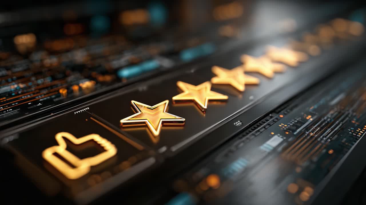 A Captivating Display of Golden Stars Signifying Ratings and Feedback: The Evolution of Digital Review Systems Through Rich Visual Elements