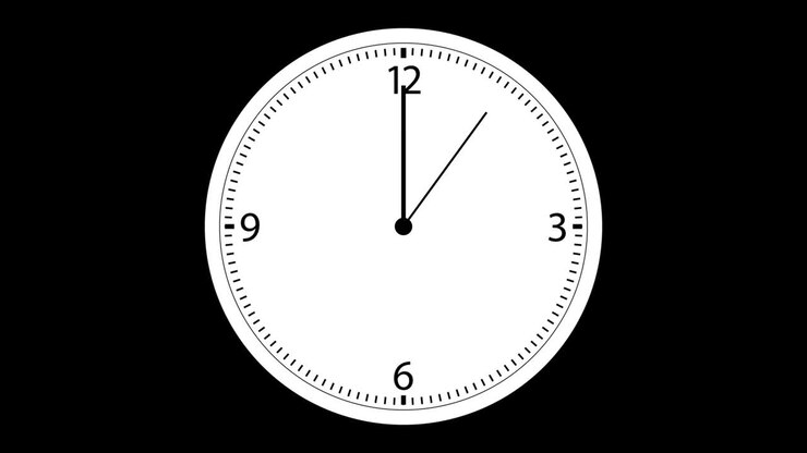 Animated clock - One minute loopable footage