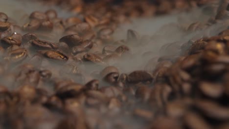 roasted smoke comes from coffee beans, video in 4k, 50fps