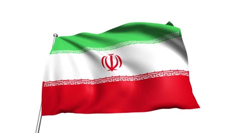 bandera de irán con estructura de tela en el viento (canal alfa, en bucle)