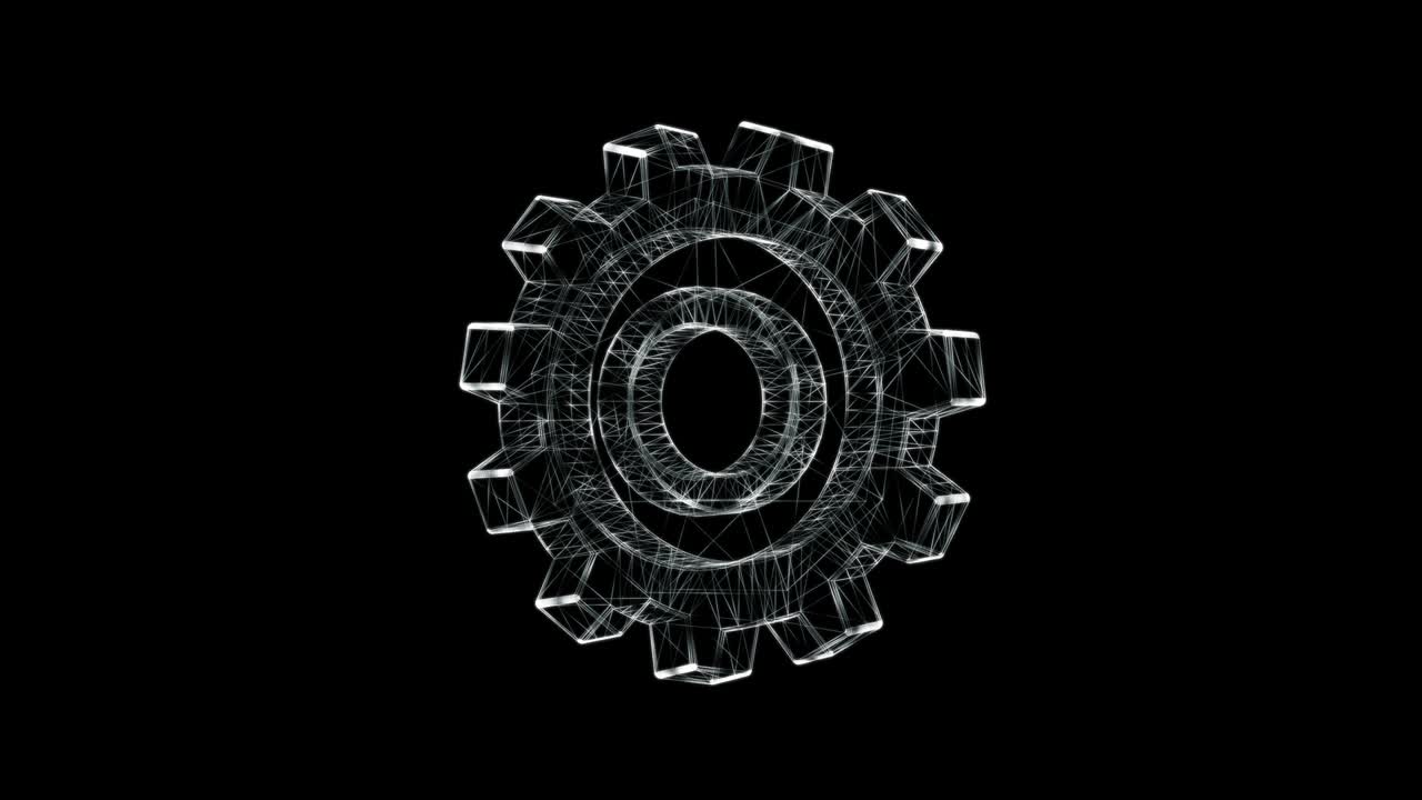 Hologramskjerm av et industrielt tannhjul - loop