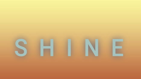 animation of shine text banner against orange gradient background