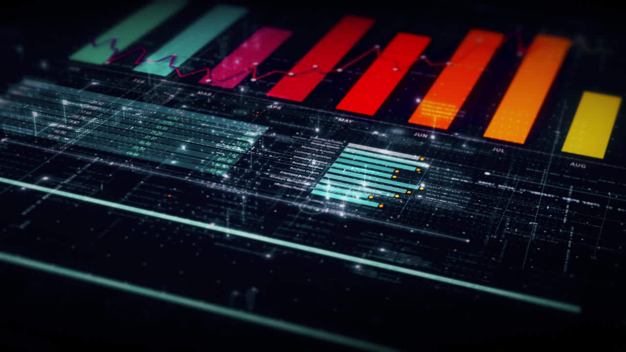 visuales de datos dinámicos para gráficos de información de negocios, gráficos animados y conocimientos basados en datos para una maqueta de reunión de negocios