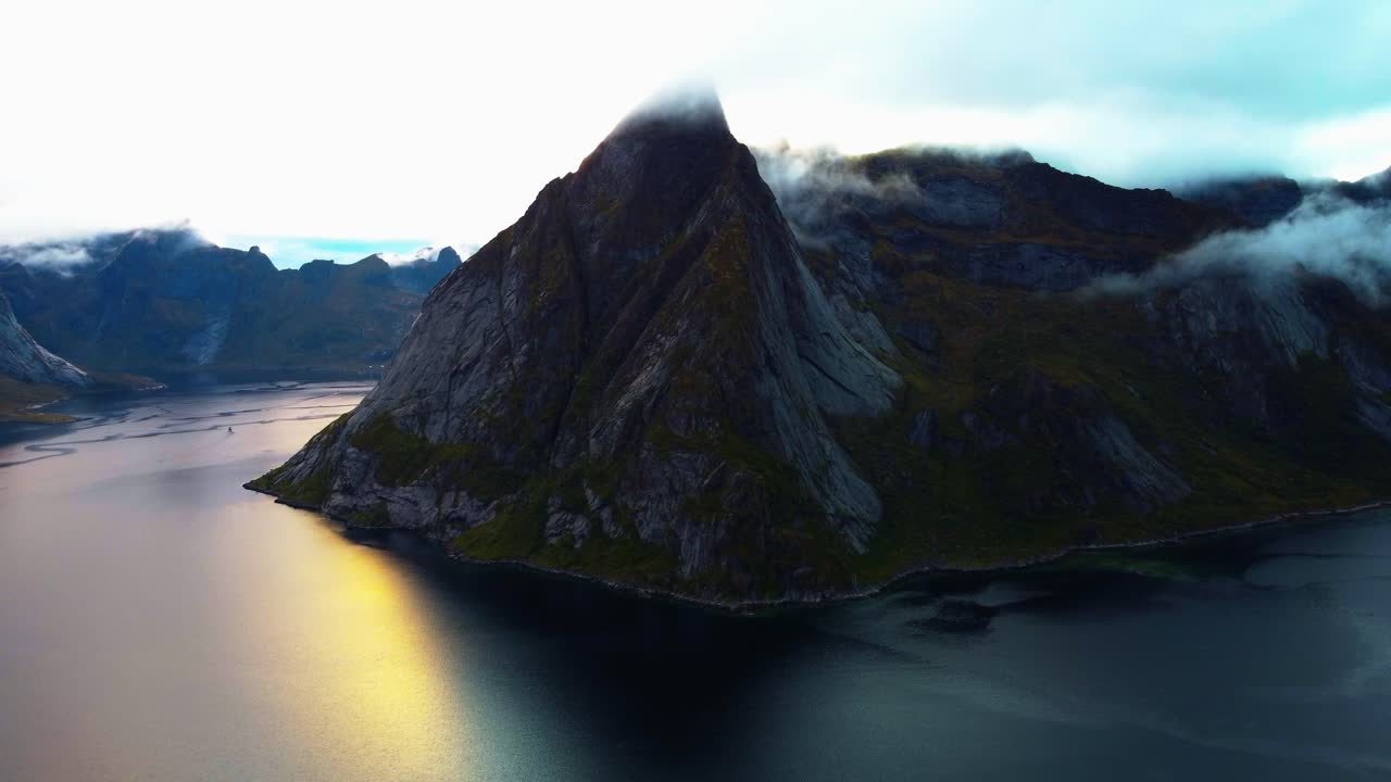 Majestic Mountain Peak in Lofoten Islands, Norway