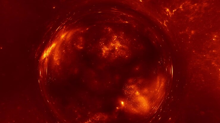 Deep red giant wormhole curves the space around it