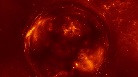 Deep red giant wormhole curves the space around it
