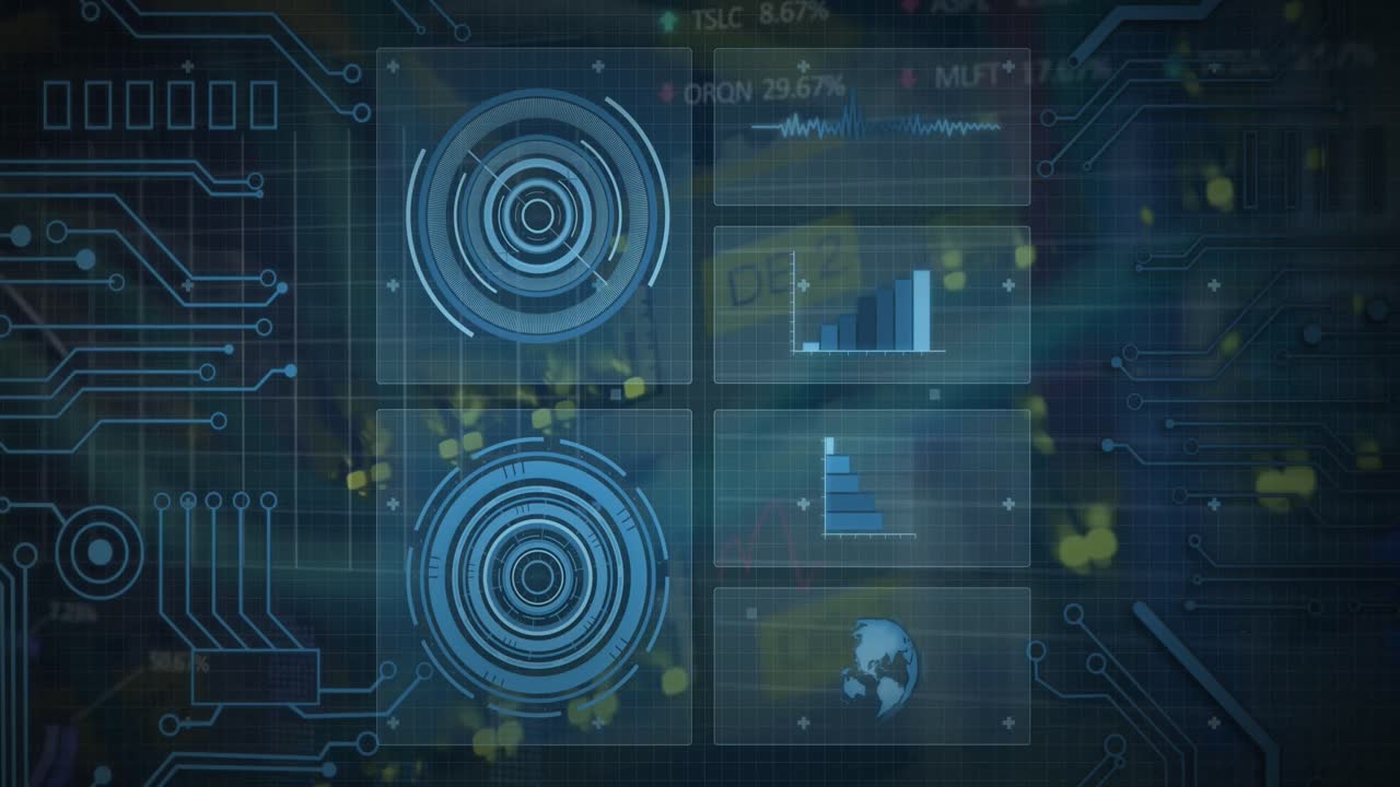 Animation of data processing over server room