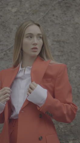 Stylish Woman in a Red Blazer