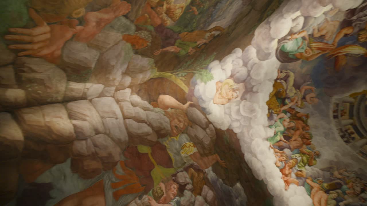 - 이탈리아 만투아 의 팔라조 테 에 있는 줄리오 로마노 의 거인 들 의 수직 홀