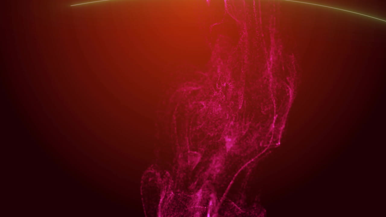 추상적인 배경에 대한 연기 패턴을 형성하는 입자 위의 원의 애니메이션