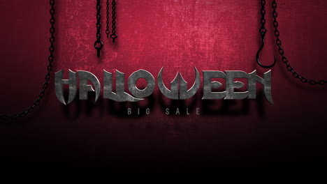 halloween big sale with metal chain on dark texture