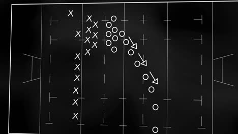 animación del plan de juego de fútbol en la pizarra