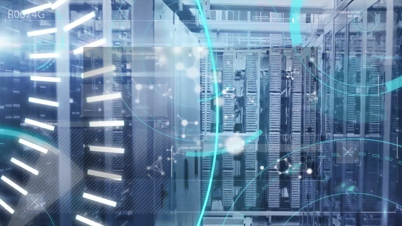 Animation of network of connections with scope over computer servers