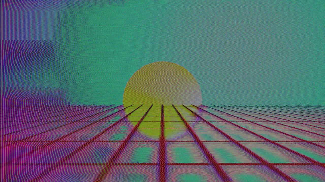 Synthwave Glitch Gitter med retro digital støjtekstur
