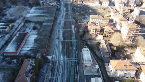 aerial footage of a train station in 4k with drone