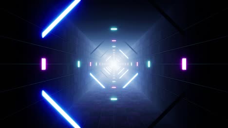 sequentially flashing neon light passage vj loop