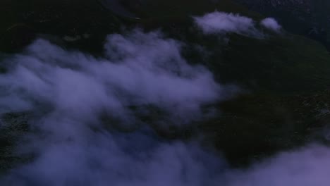 heavenly horizons, a mesmerizing close-up aerial encounter with clouds, mountains, and reflective waters (high-res footage)