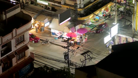 time lapse of an intersection traffic in pattaya, thailand