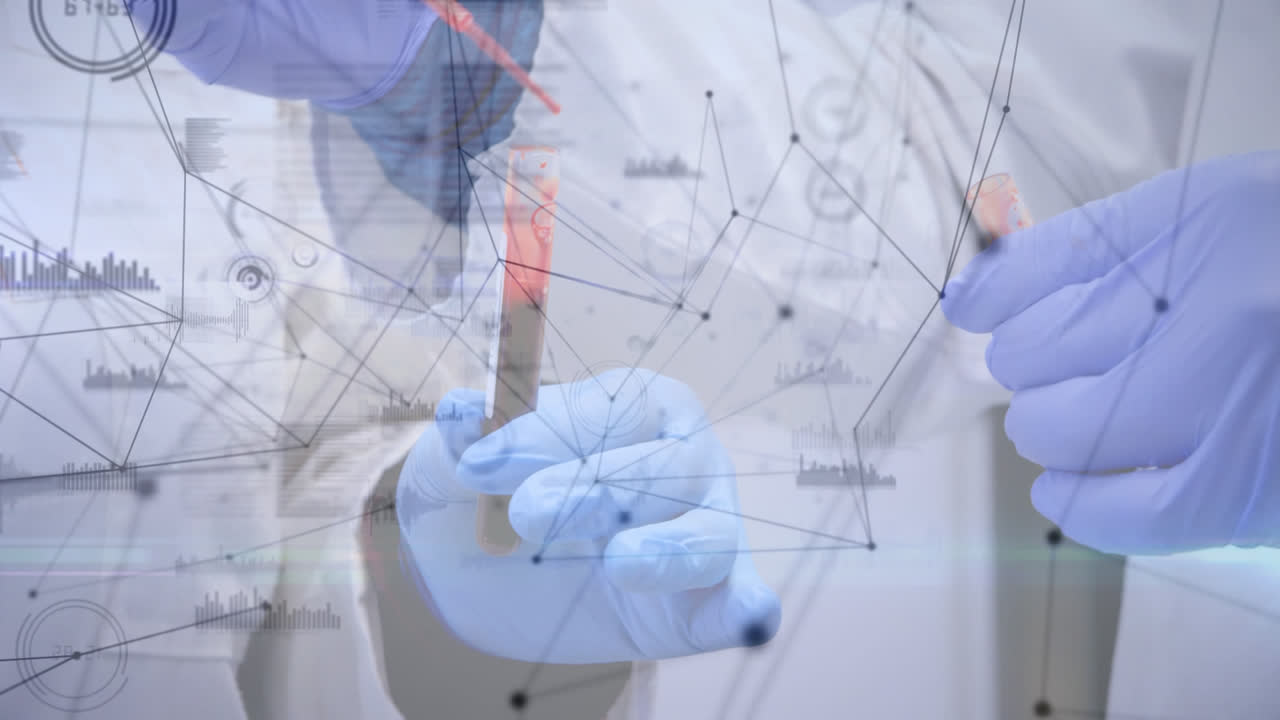 rete di connessioni contro gli scienziati che lavorano in laboratorio