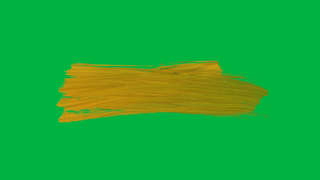 Pennellata di vernice dorata su sfondo green screen