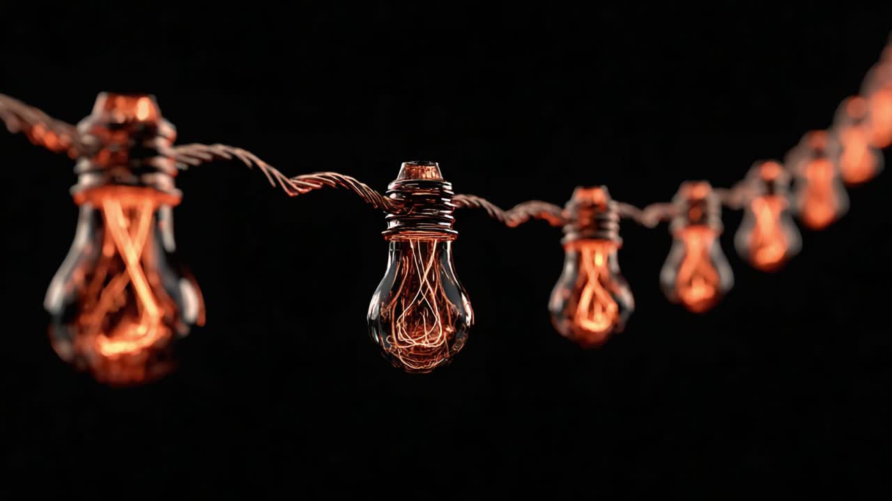 A Stunning Display of Vintage-Style Light Bulbs Illuminating a Dark Background, Showcasing Their Internal Filaments and Artistic Design in Two Frames