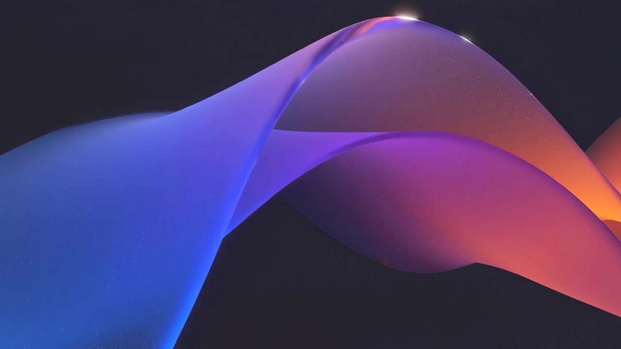 Seamless Loop of Abstract Colorful Gradient Waves on Dark Background