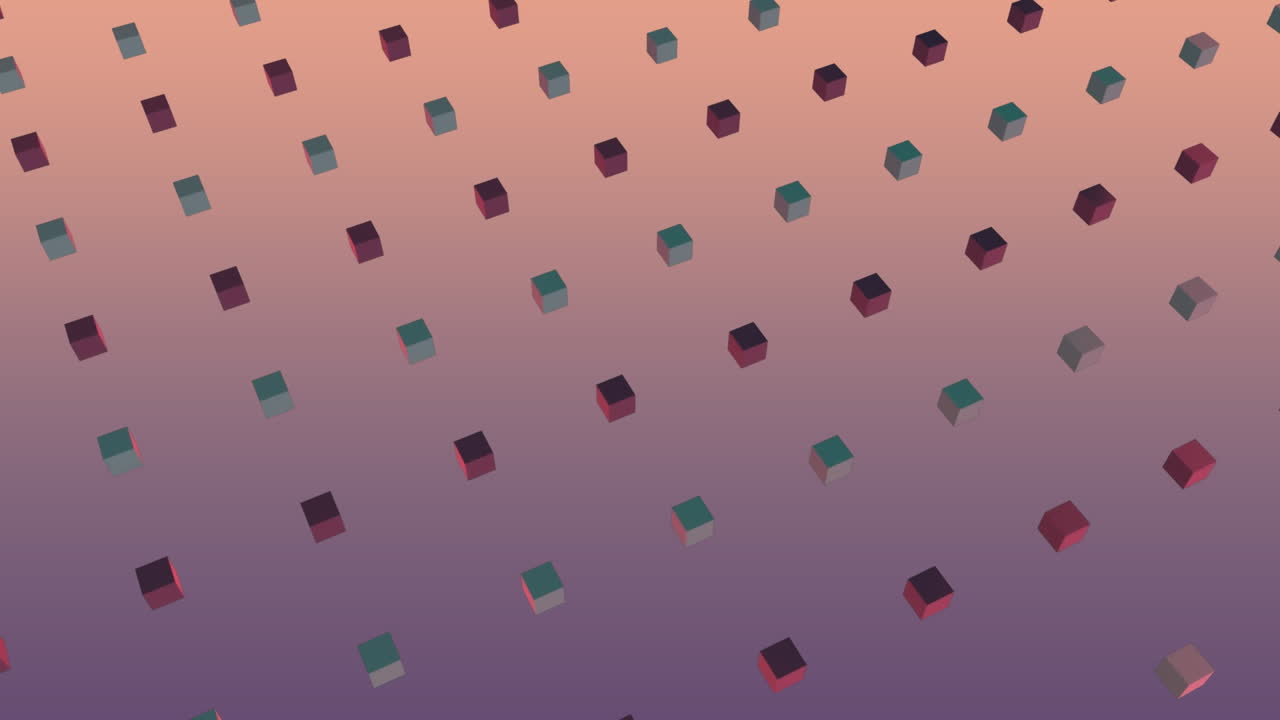 3d cuadrados rojos y azules en movimiento