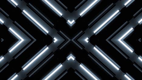 white-tube-light-wall-VJ-loop-segmented-into-X-shape-black-background-4k-Seamless-loop